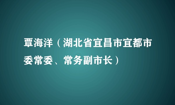 覃海洋（湖北省宜昌市宜都市委常委、常务副市长）