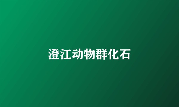 澄江动物群化石