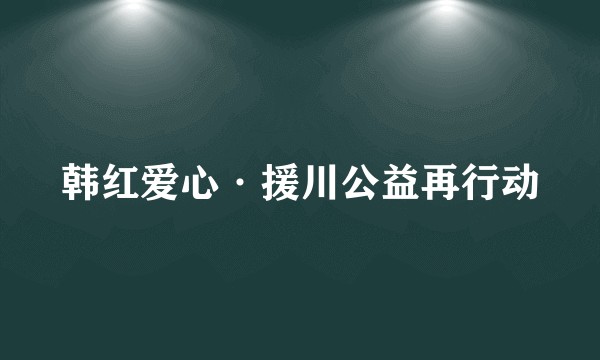 韩红爱心·援川公益再行动