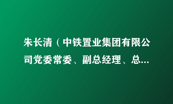 朱长清（中铁置业集团有限公司党委常委、副总经理、总工程师）