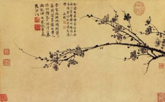 梅花图（元代王冕创作纸本画）