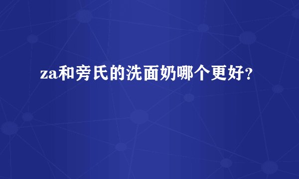 za和旁氏的洗面奶哪个更好？
