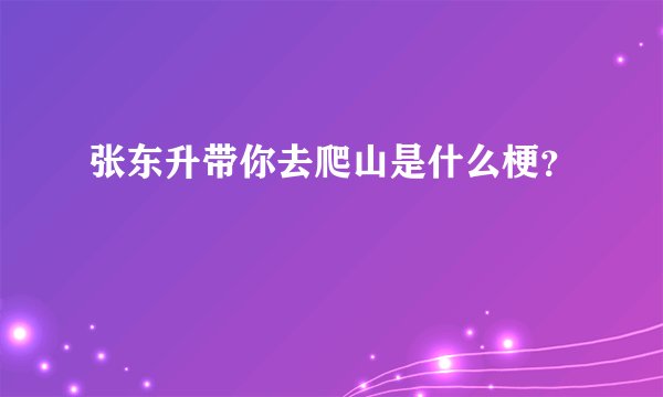 张东升带你去爬山是什么梗？