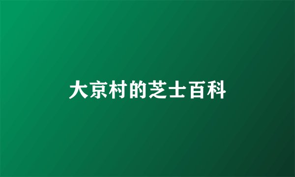 大京村的芝士百科