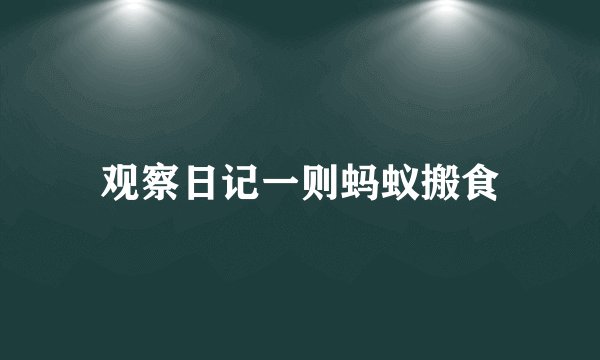 观察日记一则蚂蚁搬食