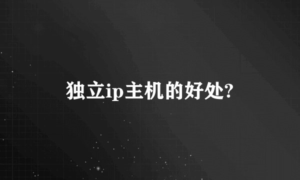 独立ip主机的好处?