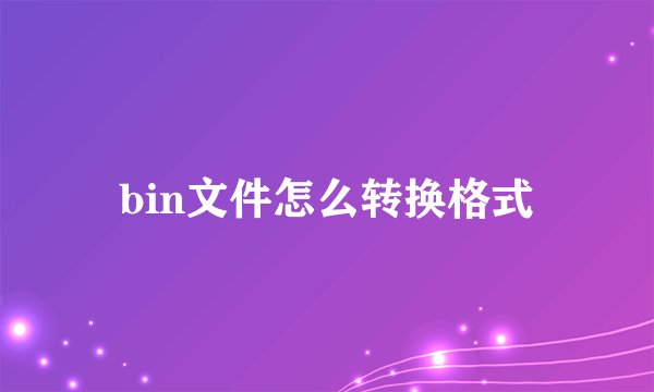 bin文件怎么转换格式