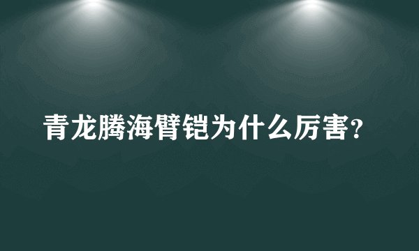 青龙腾海臂铠为什么厉害？