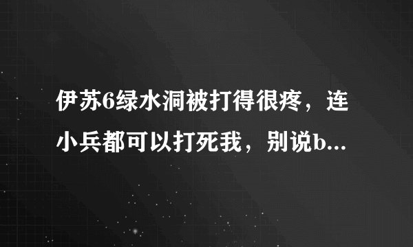 伊苏6绿水洞被打得很疼,连小兵都可以打死我,别说boss了,我都走不到那,就死了,这是为什么?