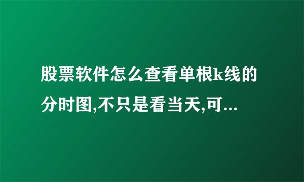 股票软件怎么查看单根k线的分时图,不只是看当天,可以查看任何一天的