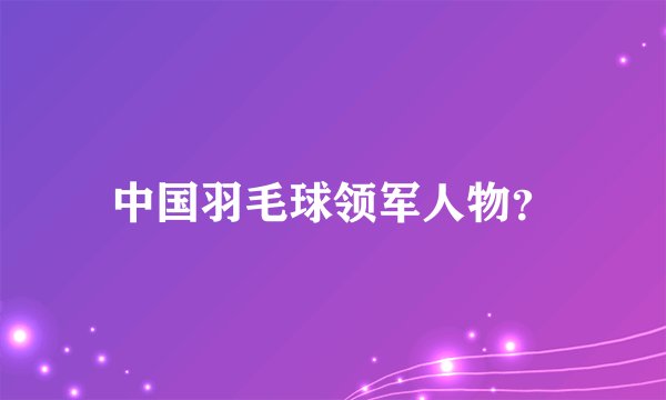 中国羽毛球领军人物？