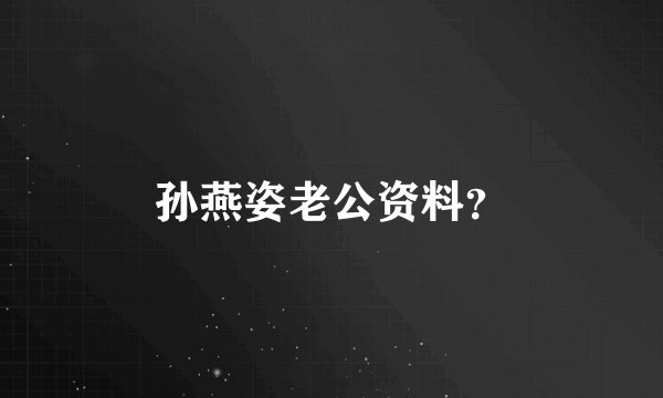 孙燕姿老公资料？