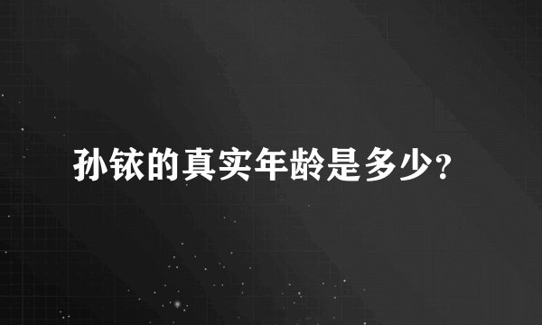 孙铱的真实年龄是多少?