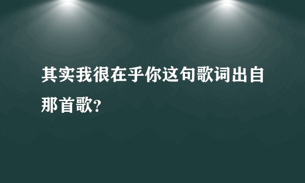 其实我很在乎你这句歌词出自那首歌?