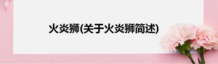 火炎狮(关于火炎狮简述)