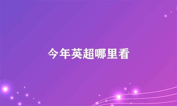 今年英超哪里看