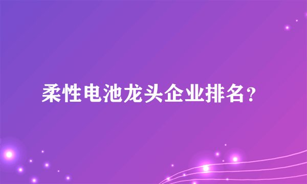 柔性电池龙头企业排名？