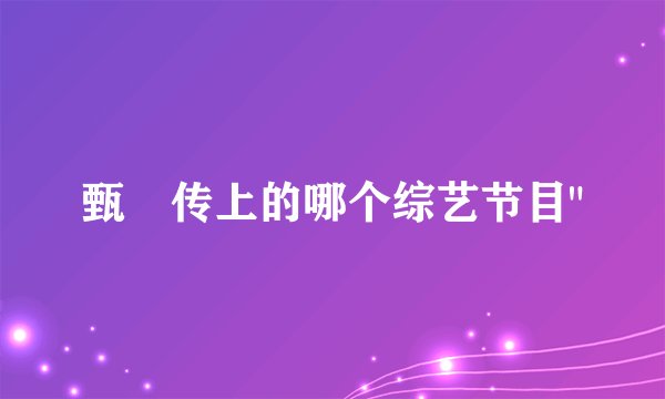 甄嬛传上的哪个综艺节目