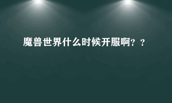 魔兽世界什么时候开服啊？？