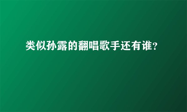 类似孙露的翻唱歌手还有谁？