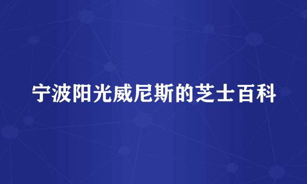 宁波阳光威尼斯的芝士百科