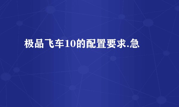 极品飞车10的配置要求.急
