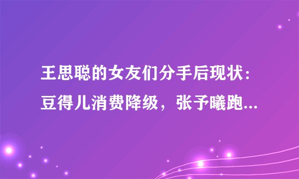 王思聪的女友们分手后现状：豆得儿消费降级，张予曦跑龙套，雪梨过得如何？