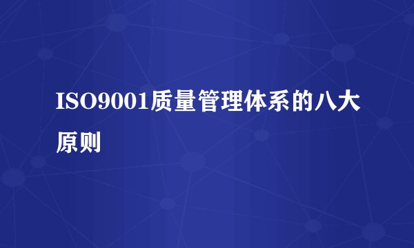 ISO9001质量管理体系的八大原则