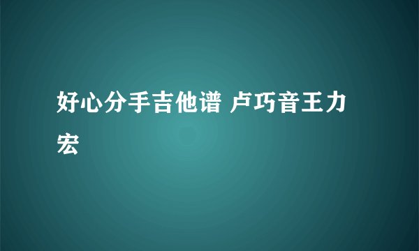 好心分手吉他谱 卢巧音王力宏