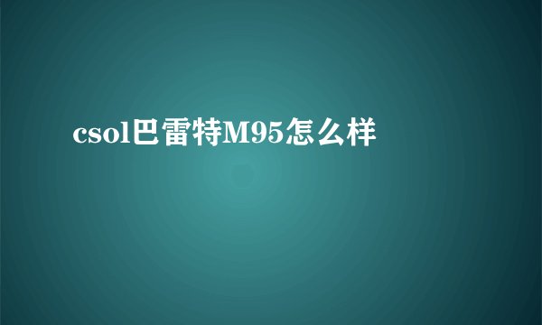 csol巴雷特M95怎么样