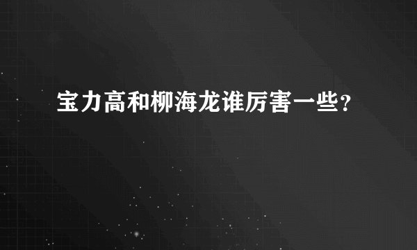 宝力高和柳海龙谁厉害一些？