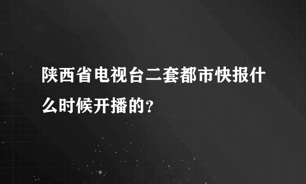 陕西省电视台二套都市快报什么时候开播的？