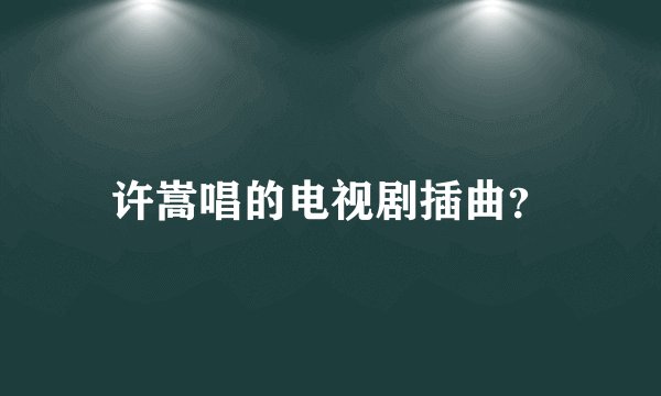 许嵩唱的电视剧插曲？
