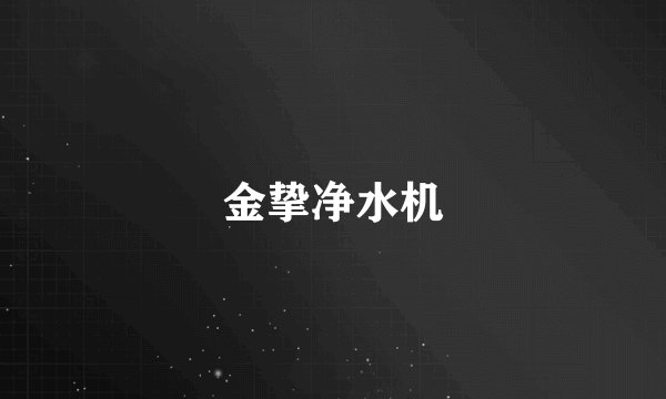 金挚净水机