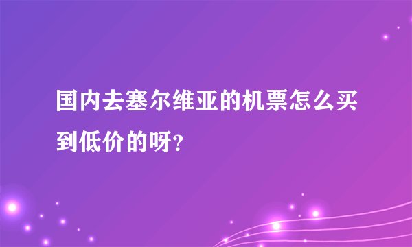 国内去塞尔维亚的机票怎么买到低价的呀？