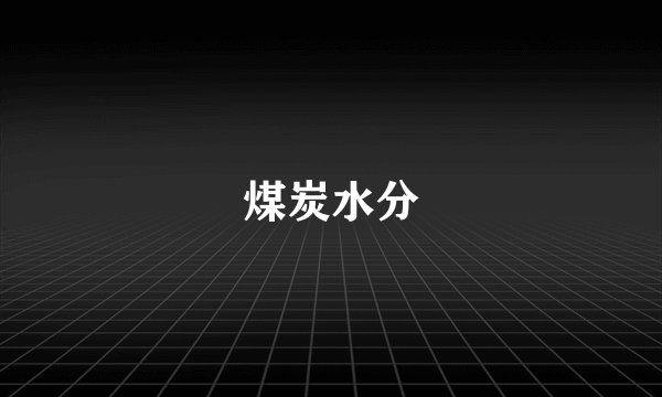 煤炭水分