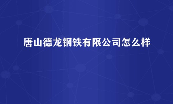 唐山德龙钢铁有限公司怎么样