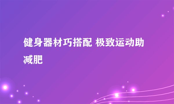 健身器材巧搭配 极致运动助减肥