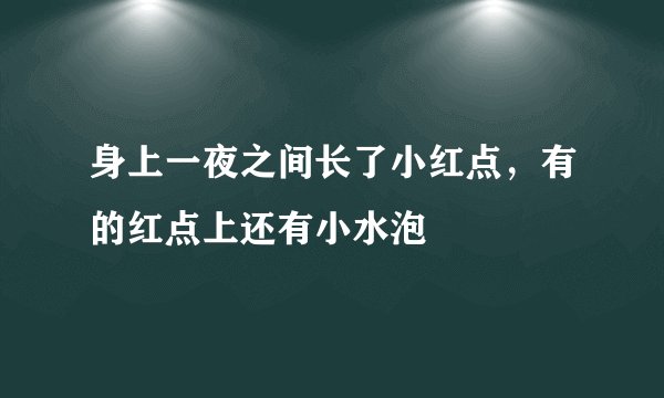 身上一夜之间长了小红点，有的红点上还有小水泡
