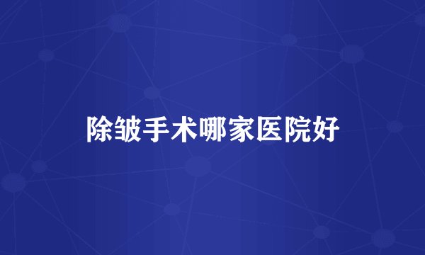 除皱手术哪家医院好