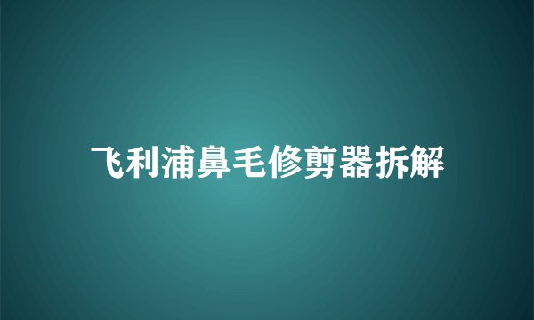 飞利浦鼻毛修剪器拆解