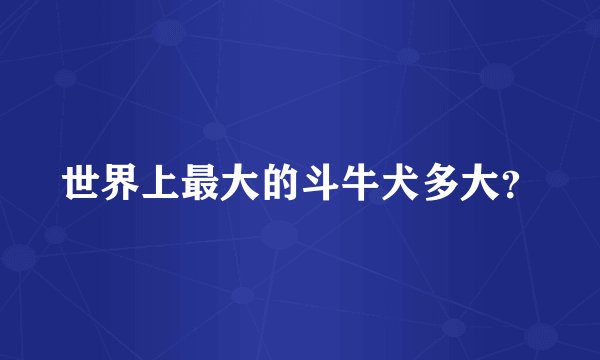 世界上最大的斗牛犬多大？