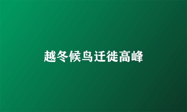 越冬候鸟迁徙高峰