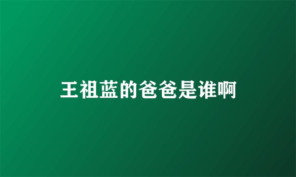 王祖蓝的爸爸是谁啊