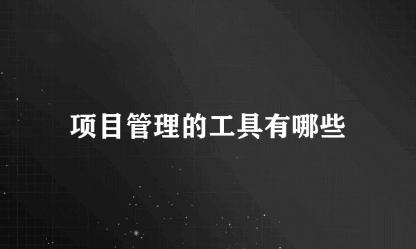 项目管理的工具有哪些