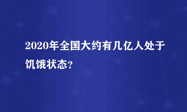 2020年全国大约有几亿人处于饥饿状态？