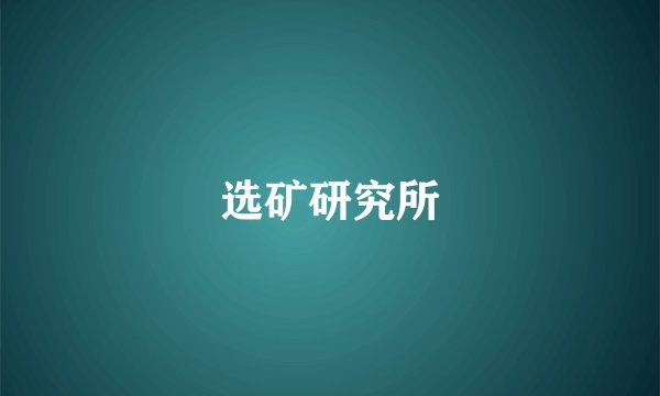 选矿研究所