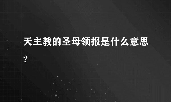 天主教的圣母领报是什么意思？