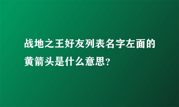 战地之王好友列表名字左面的黄箭头是什么意思？