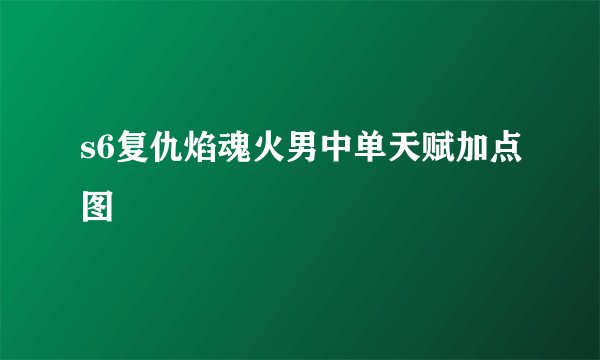 s6复仇焰魂火男中单天赋加点图